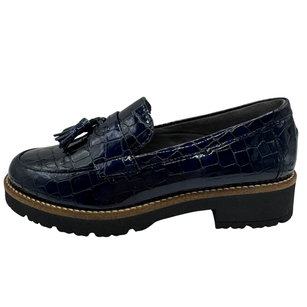 Pitillos Navy Patent Loafers