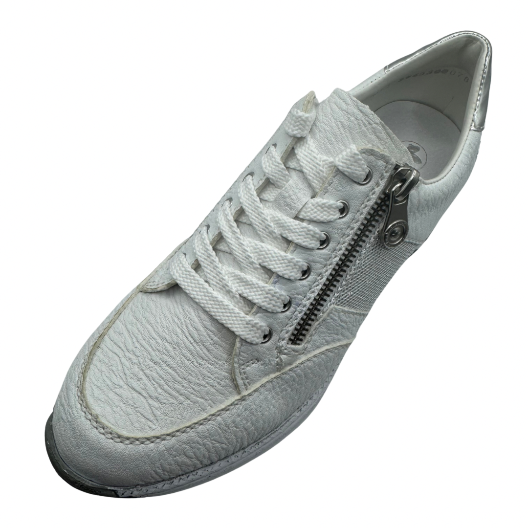 Rieker White Trainers with Silver Shimmer Detail