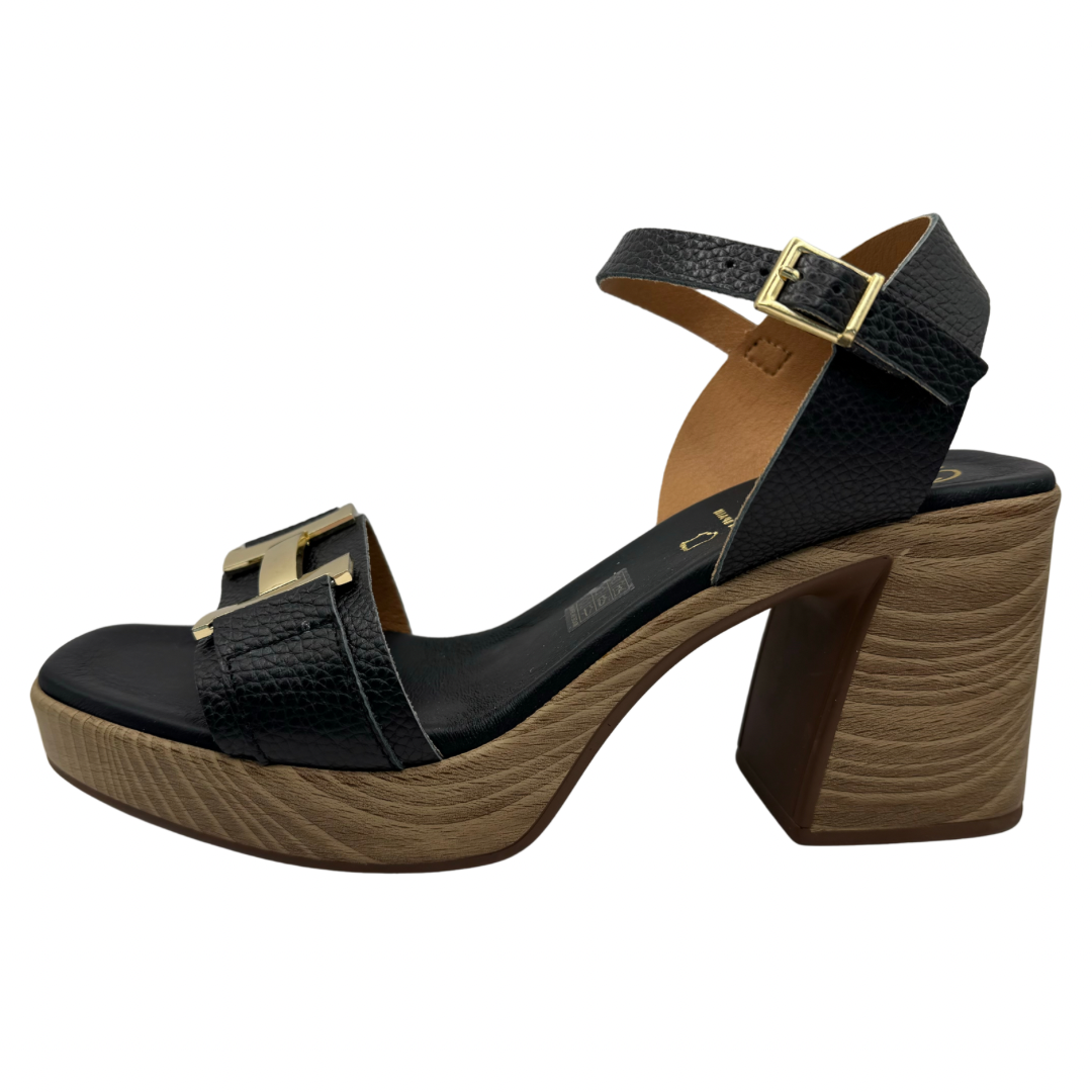 Oh My Sandals Black Block Heel Sandals