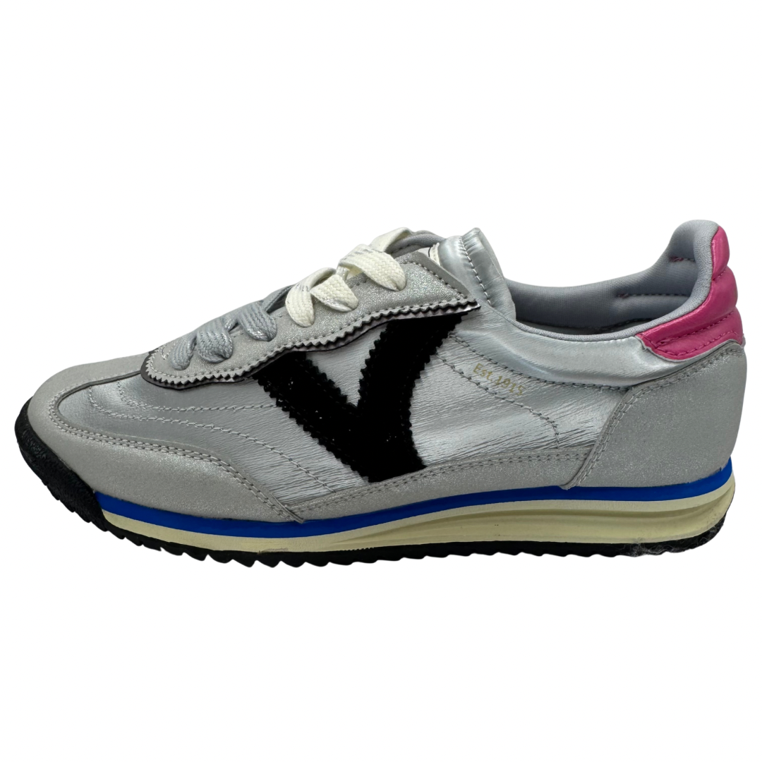 Victoria Silver, Black &amp; Pink Trainers