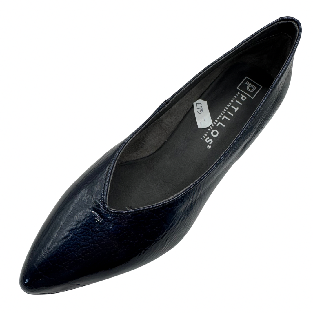 Pitillos Navy Patent Heels