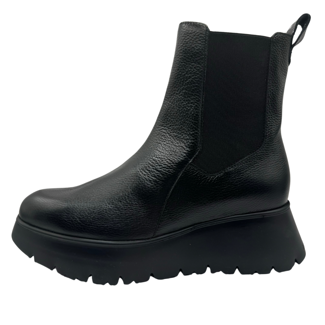 Wonders Black Slip On Boots