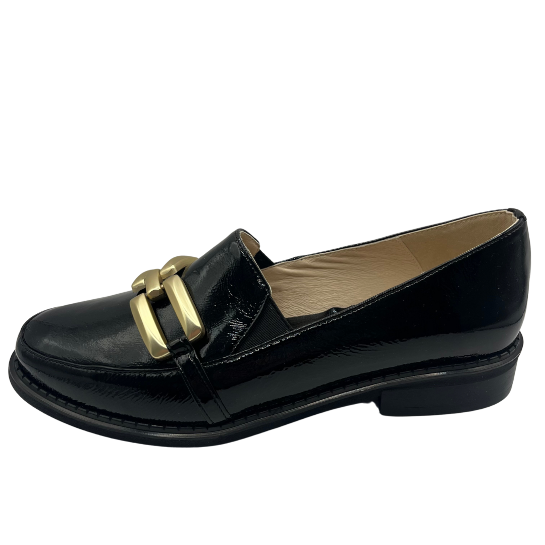 Emis Black Patent Loafer