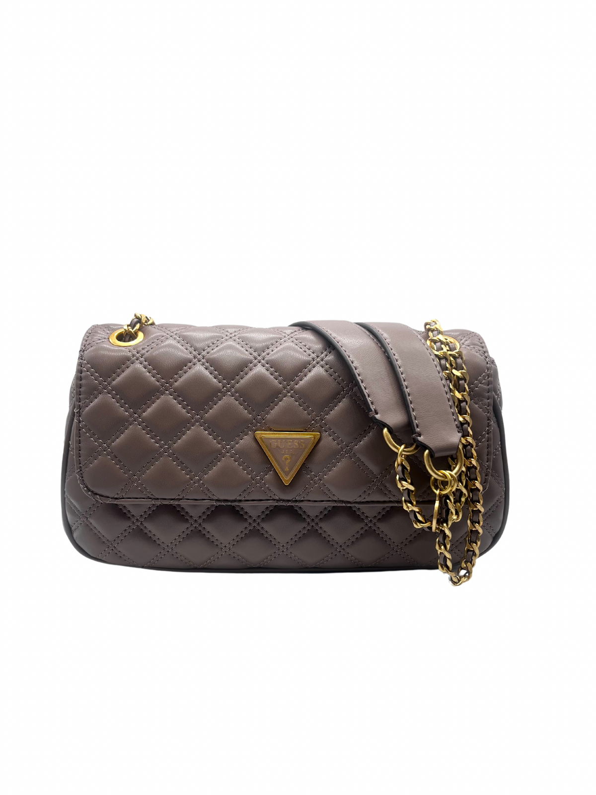 Guess Dark Taupe Quilted Crossbody Bag