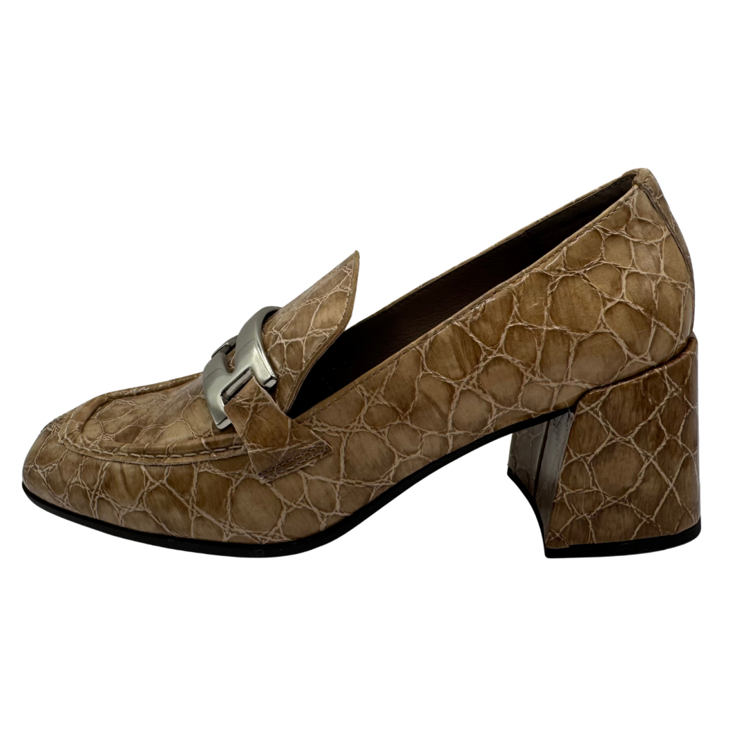 Wonders Taupe Heeled Loafers