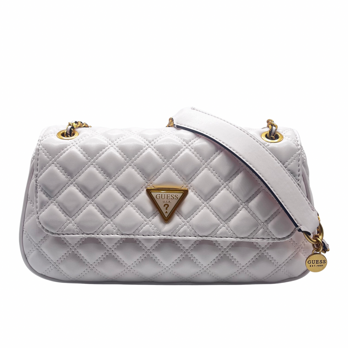 Guess Ivory Quilted Crossbody Bag