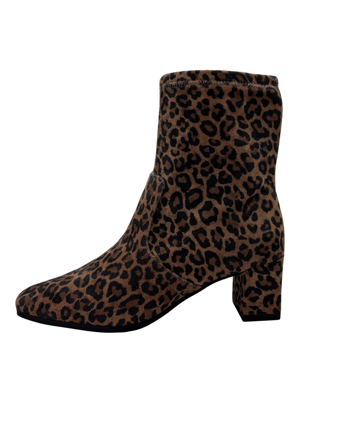 Caprice Leopard Print Suede Heeled Boot