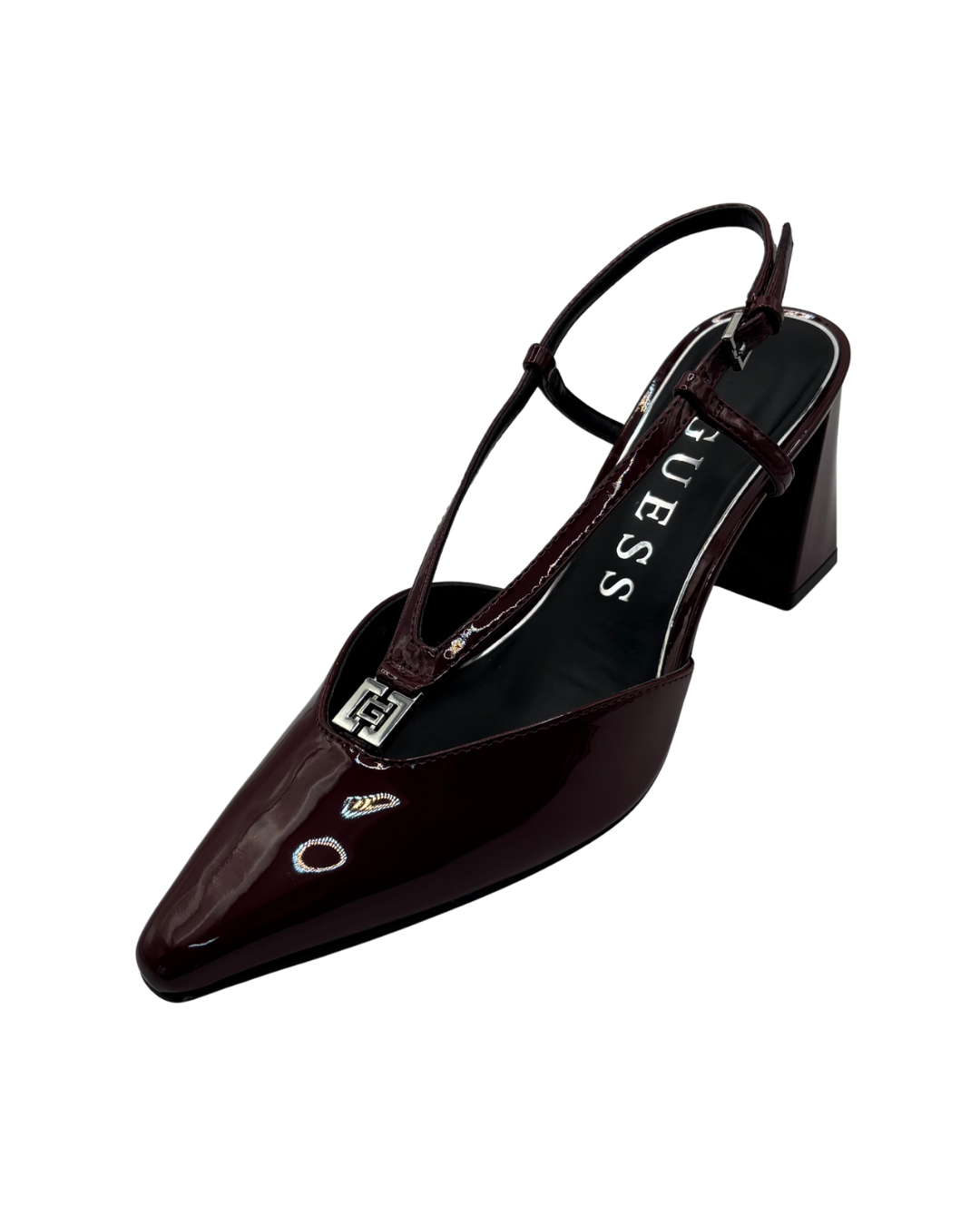 Guess Burgundy Patent Block Heel