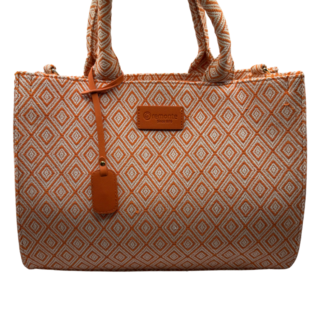 Remonte Orange Diamond Patterned Large Handbag