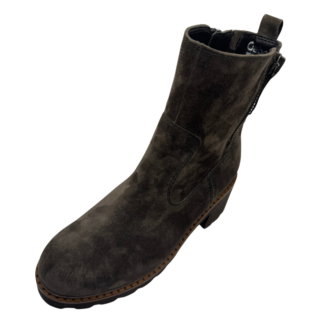 Gabor Brown Suede Heeled Boots