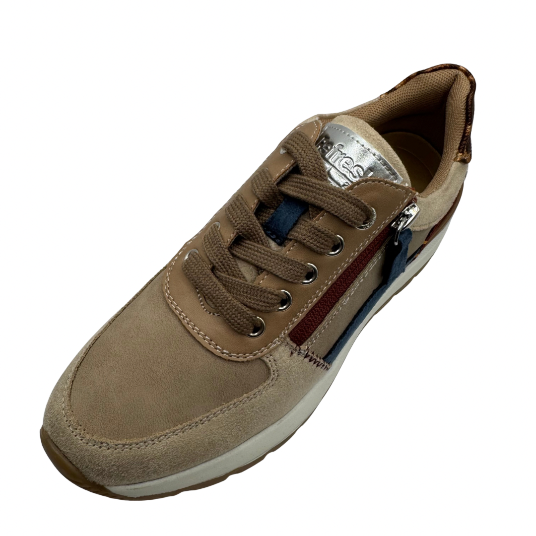 Refresh Beige, Blue &amp; Leopard Print Trainers