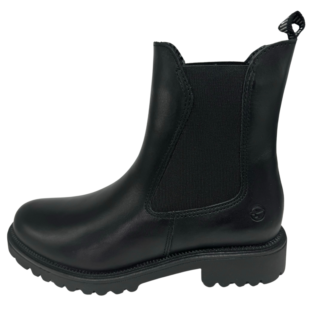 Tamaris Black Leather Chelsea Boots