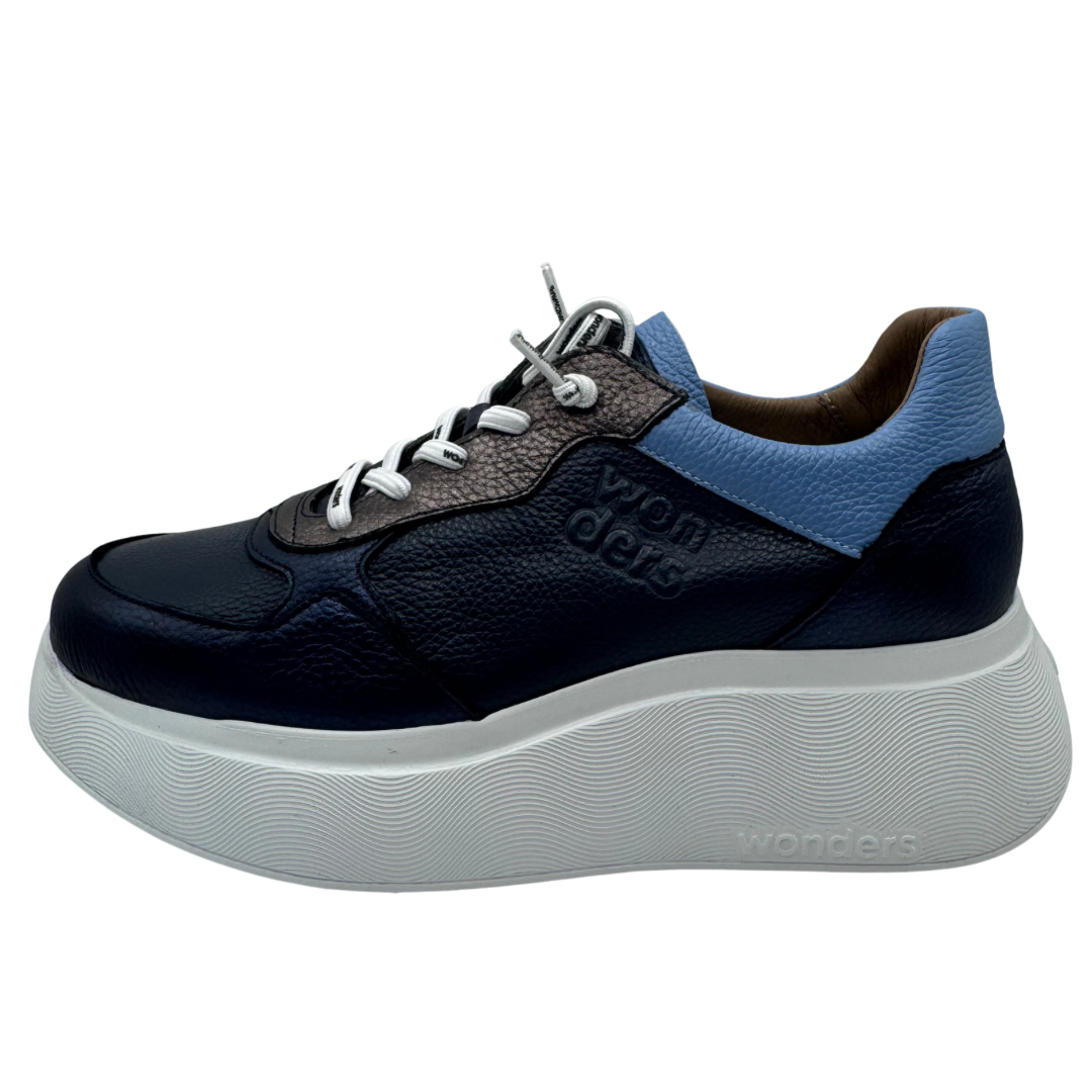 Wonders Navy &amp; Blue Platform Trainers