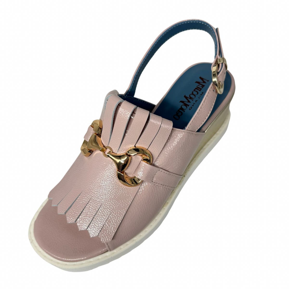 Marco Moreo Pale Pink Leather Slingback Wedge