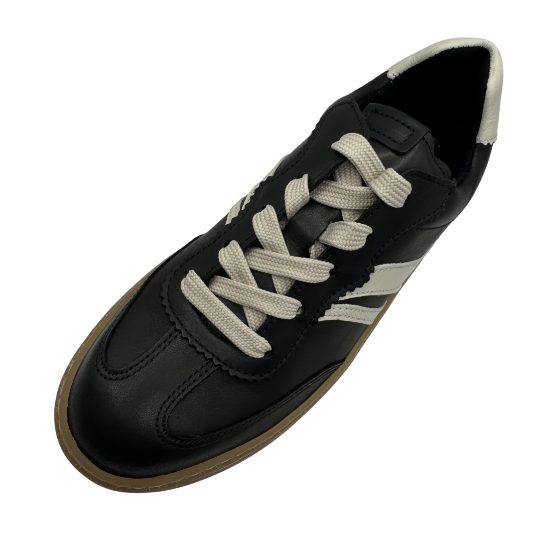 Gabor Black Trainers with Beige Detail