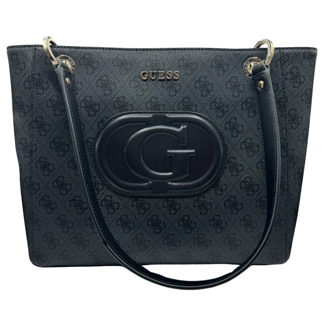 Guess Black Logo Print Handbag