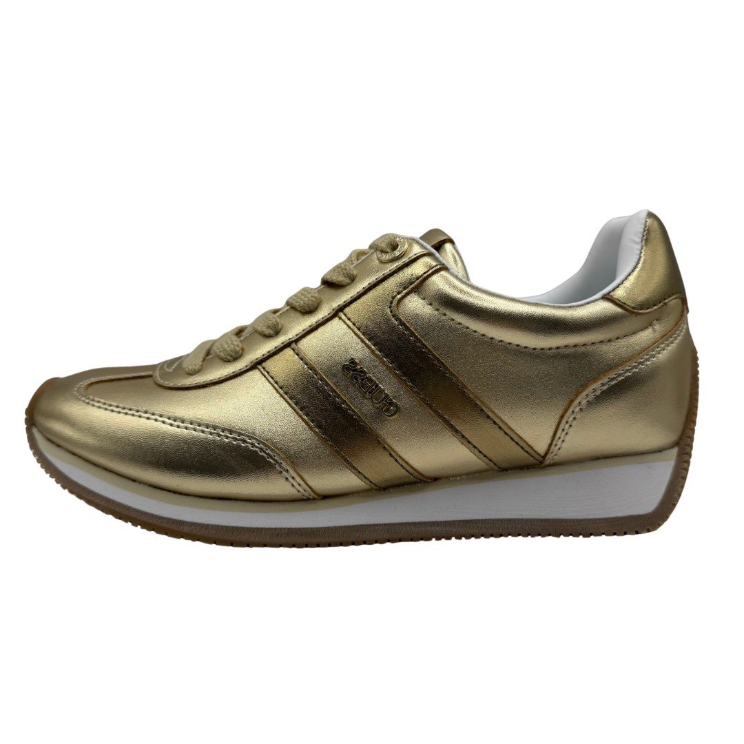 Guess Gold Metallic Trainers