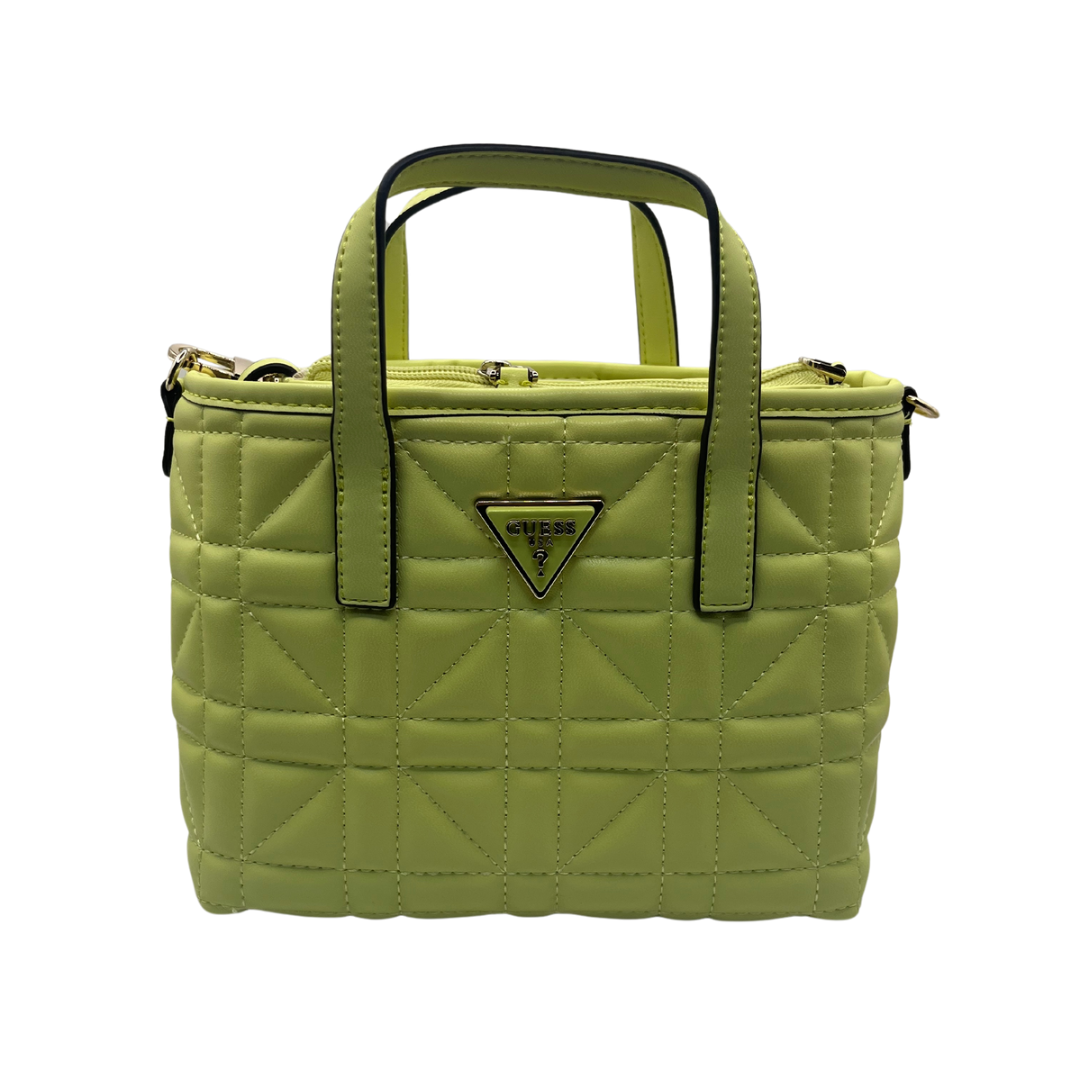 Guess Chartreuse Quilted Small Handbag