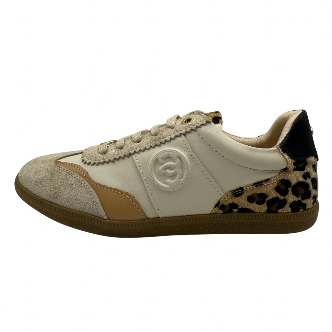 Carmela Nude &amp; Leopard Print Trainers