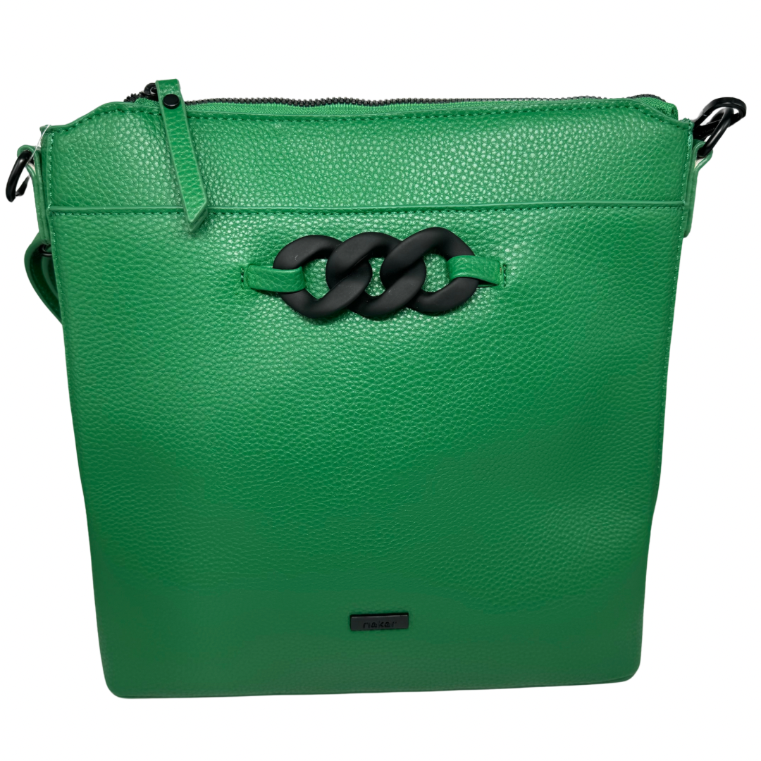 Rieker Green Crossbody Bag with Black Chain Detail
