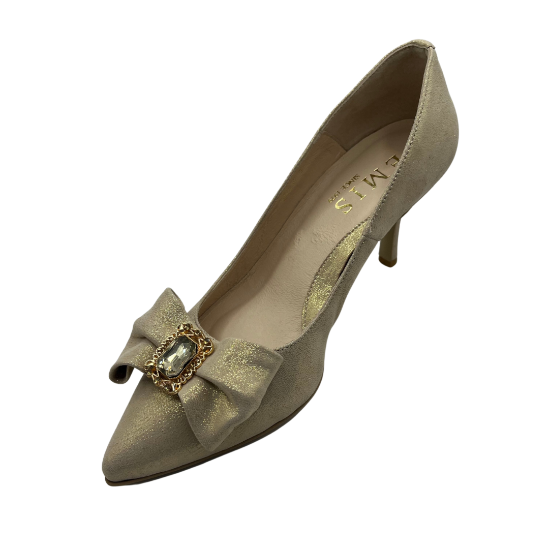 Emis Gold Bow Broach Heel