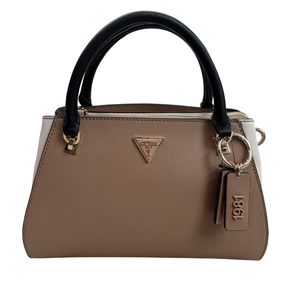 Guess Brown Handbag with Cream Sides