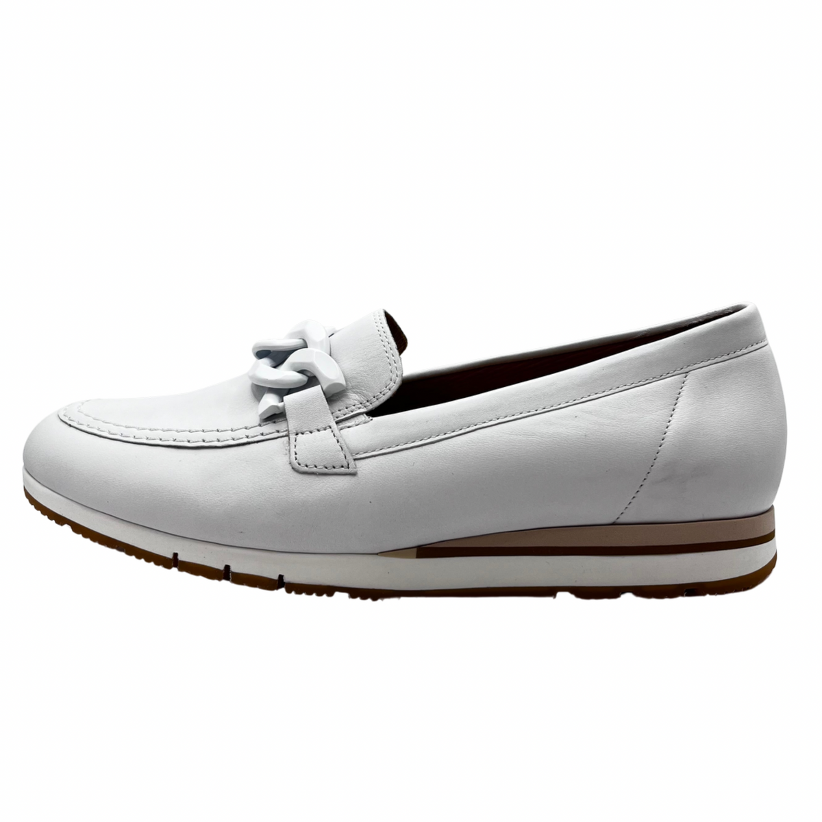 Gabor White Leather Loafer