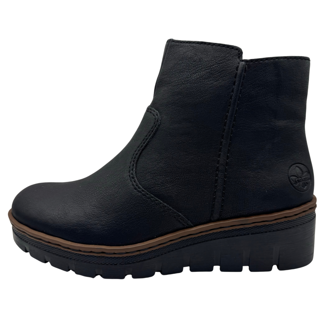 Rieker Black Wedge Boots