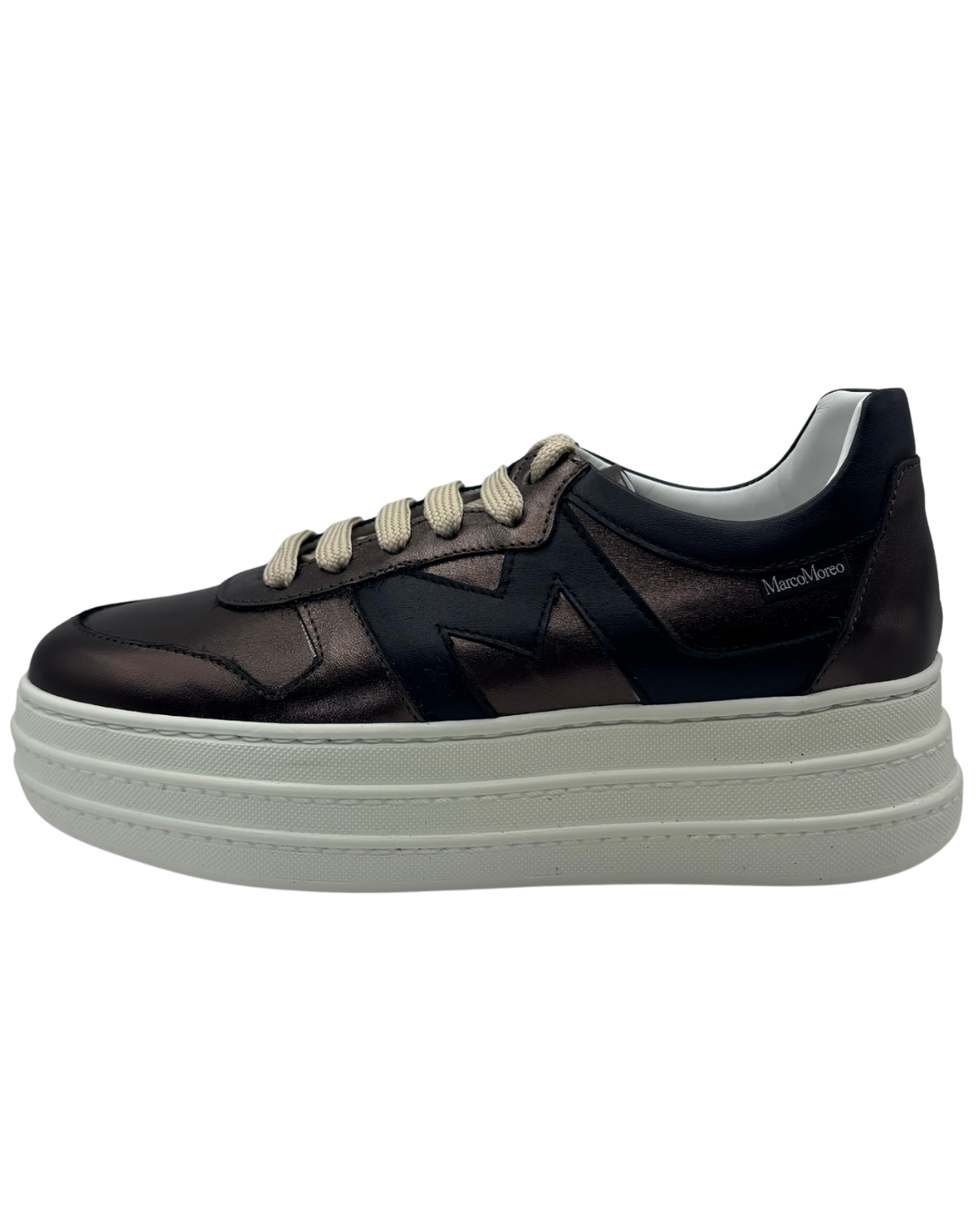 Marco Moreo Metallic Brown Platform Trainer