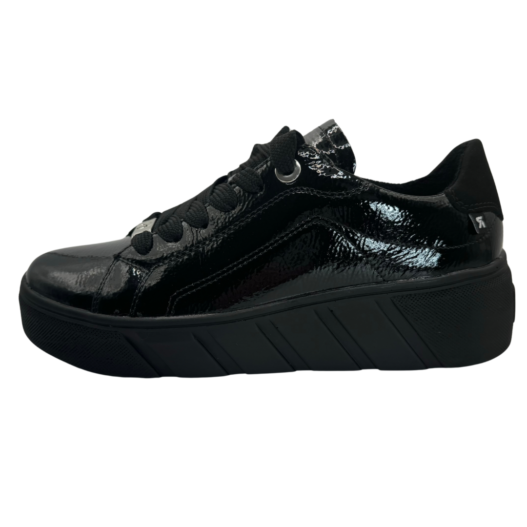 Rieker Black Patent Trainers