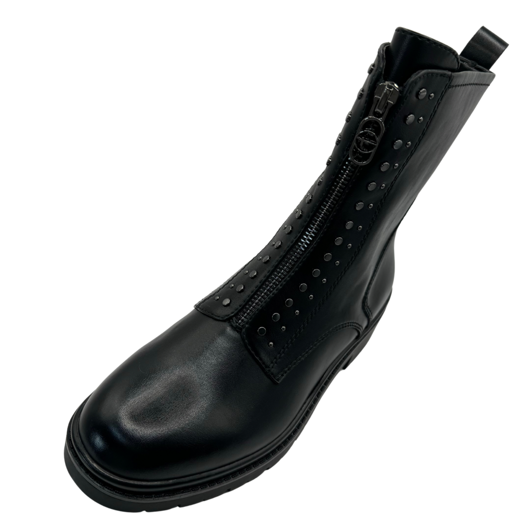 Tamaris Black Boots with Front Zip