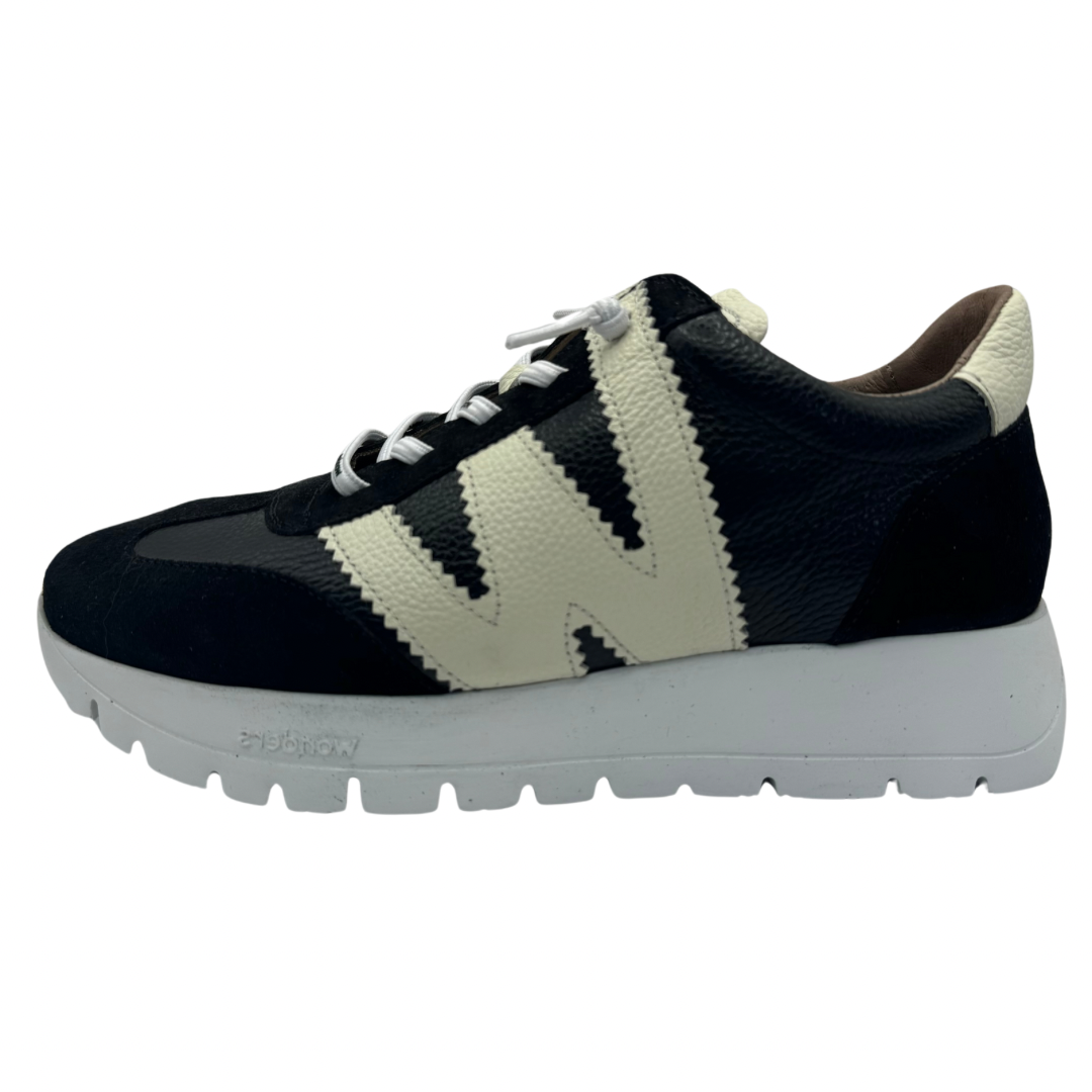 Wonders Black &amp; Beige Trainers