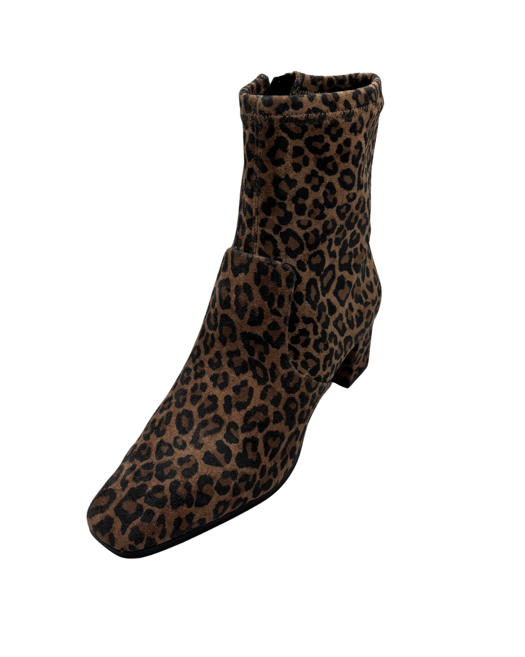 Caprice Leopard Print Suede Heeled Boot