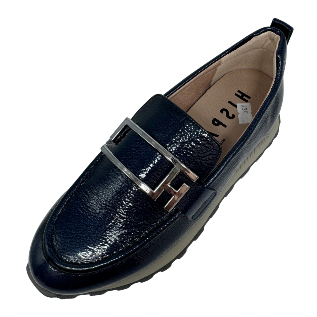 Hispanitas Navy Patent Loafer Shoes