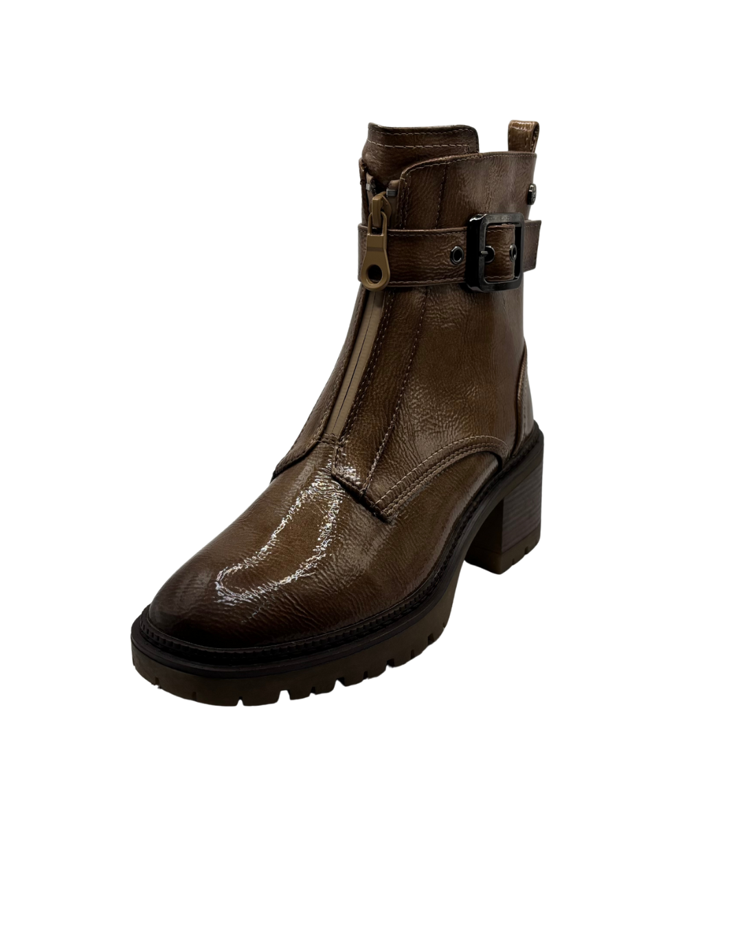 XTI Brown Patent Heeled Boot
