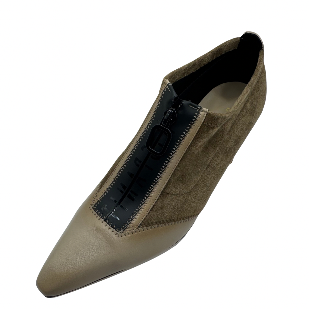 Hispanitas Beige Shoe Boots with Front Zip