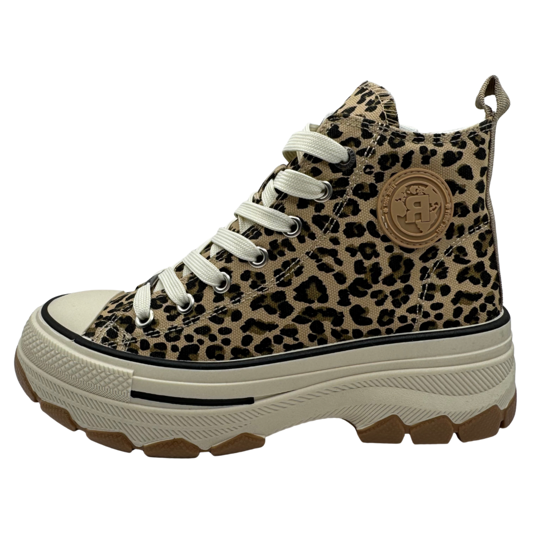 Refresh Leopard Print Platform Hi-Top Trainers