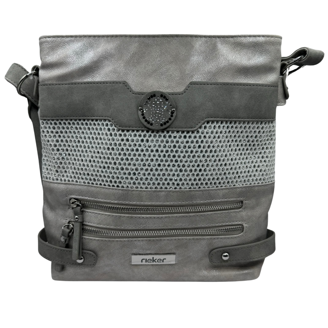 Rieker Light Grey Crossbody Bag with Sparkle Detail ￼