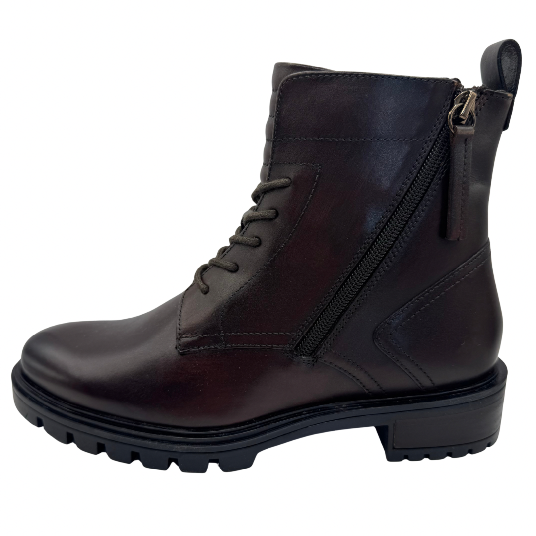Ara Dark Brown Boots with Side Zip