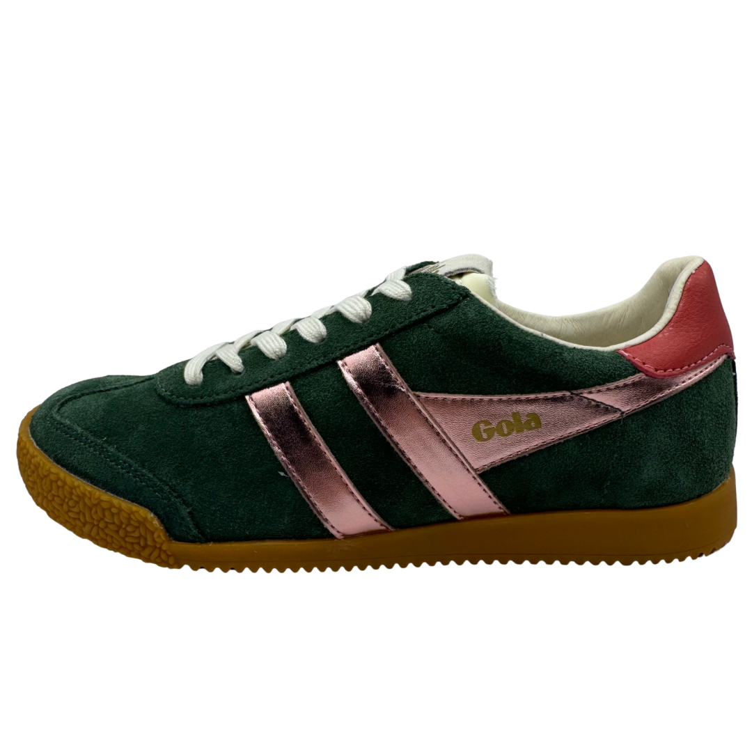 Gola Green Trainers with Pink Detail