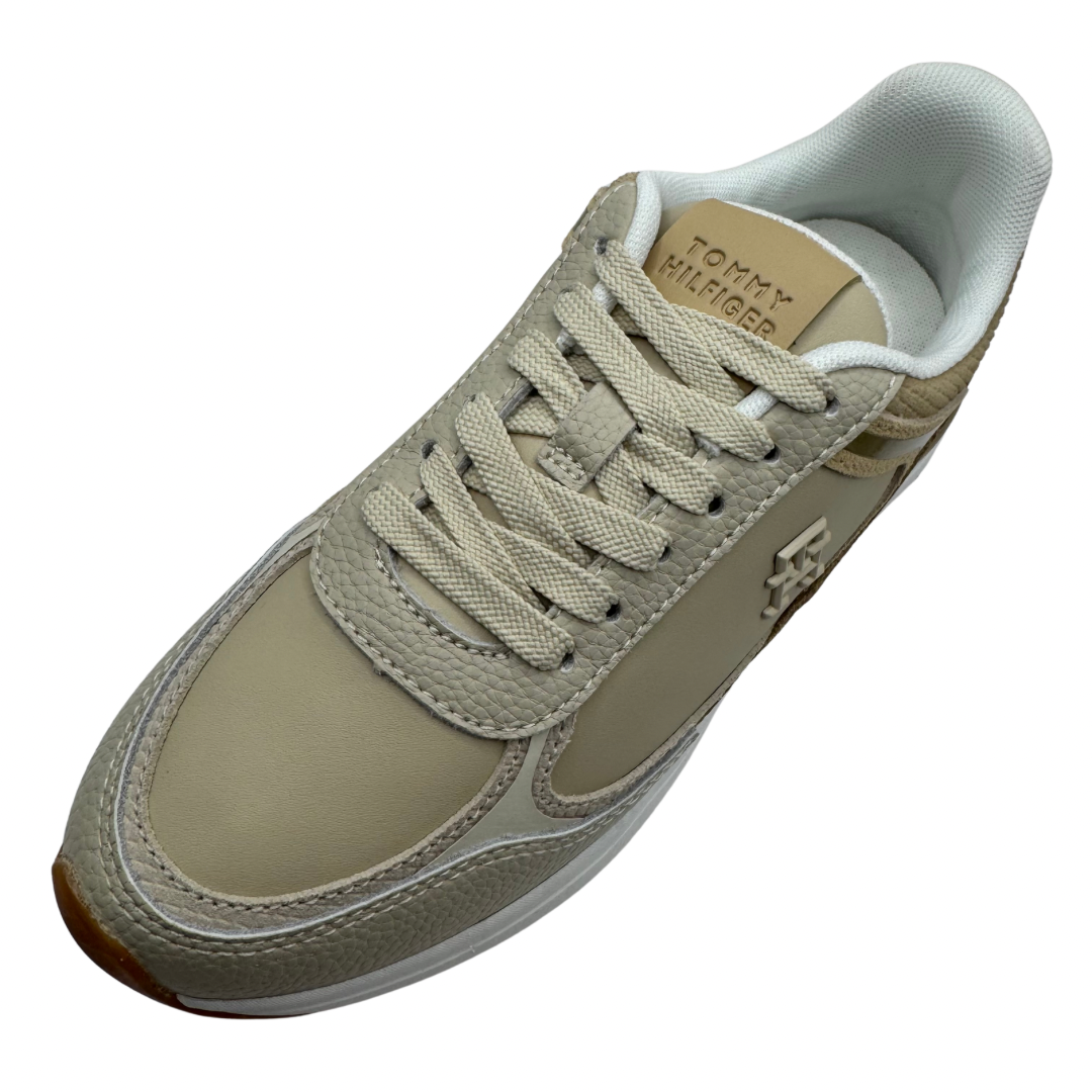 Tommy Hilfiger Beige Trainers with Gold Detail