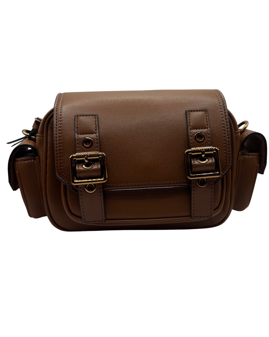 Hispanitas Brown Crossbody Bag with Buckle Detail