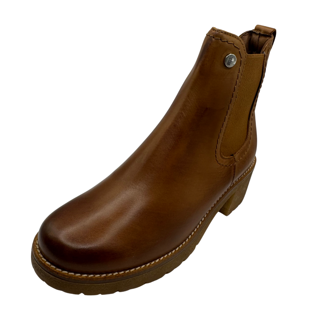 Pitillos Cognac Heeled Chelsea Boots