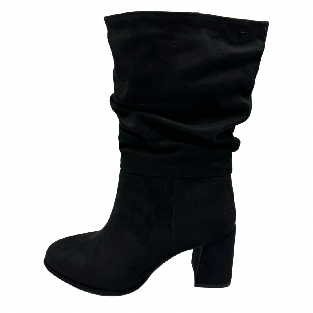 Tamaris Black Suede Heeled Boots