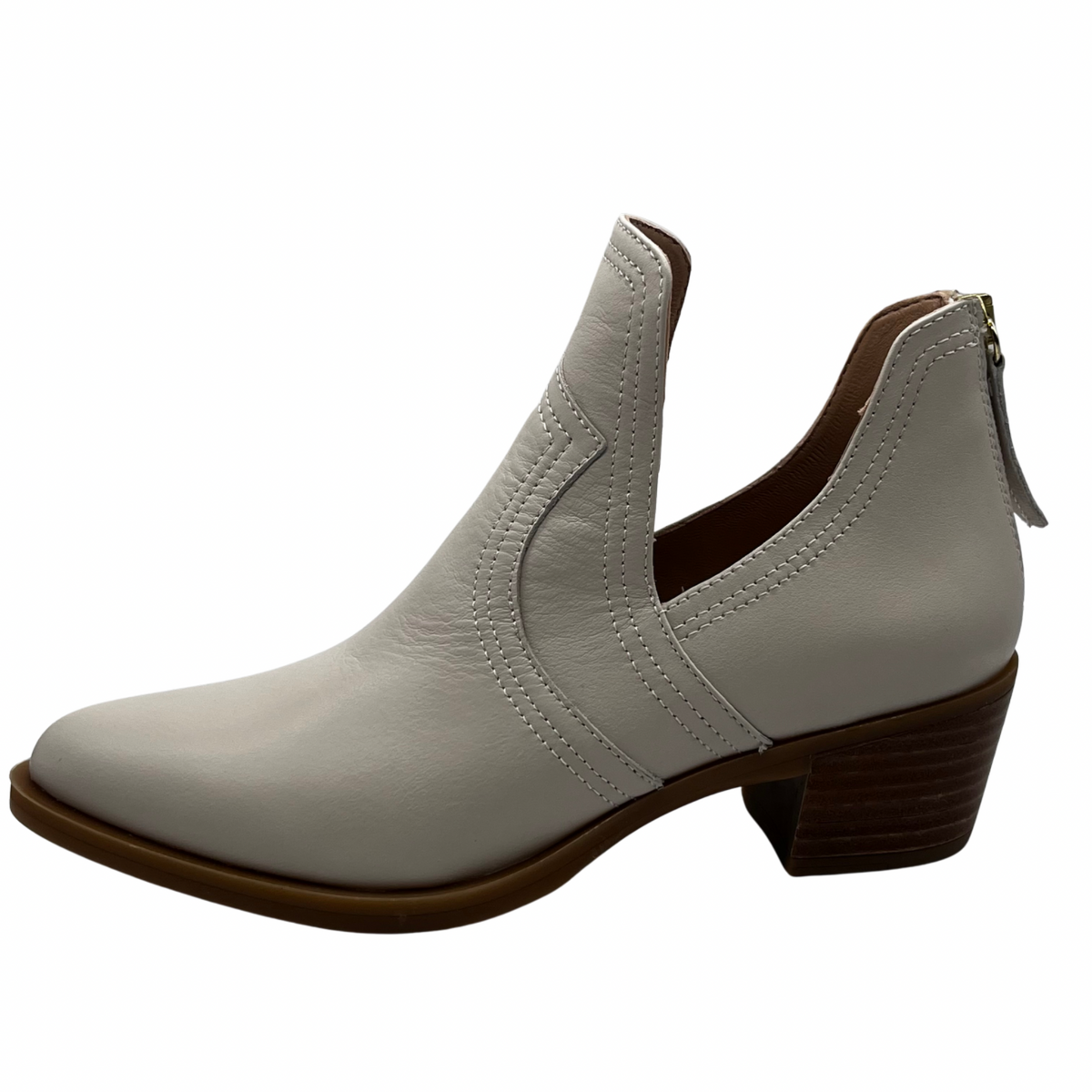 Unisa Cream Leather Cowboy Boots