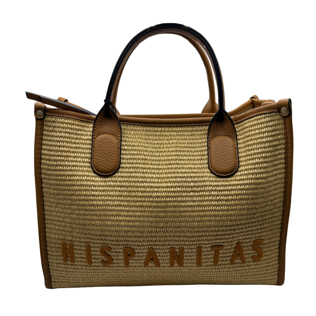 Hispanitas Woven Handbag with Brown Detail