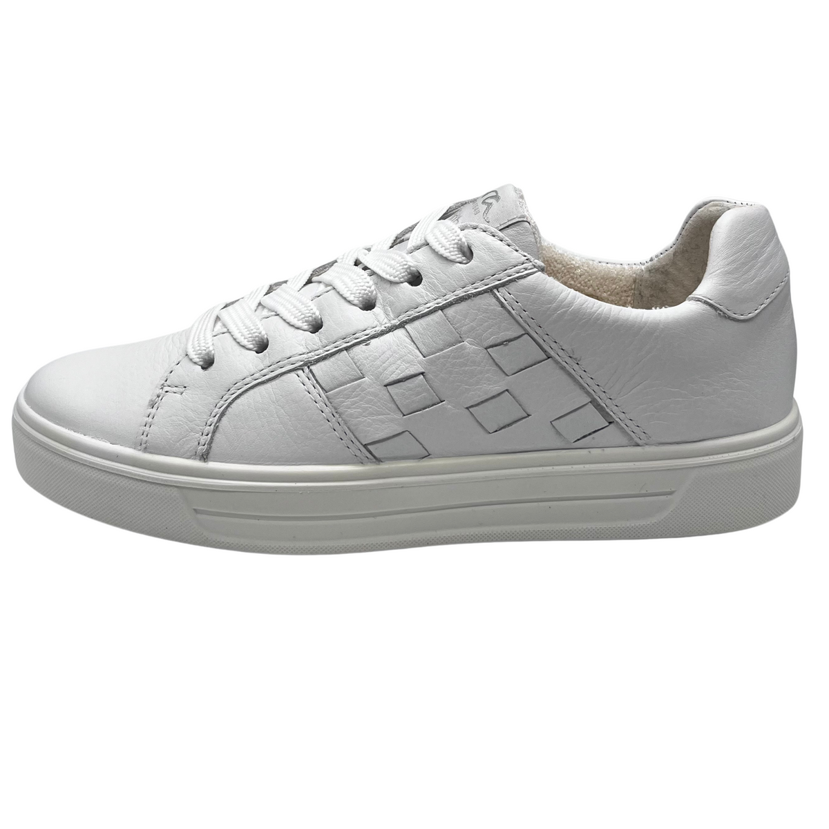 Ara Leather Trainer with Woven Design
