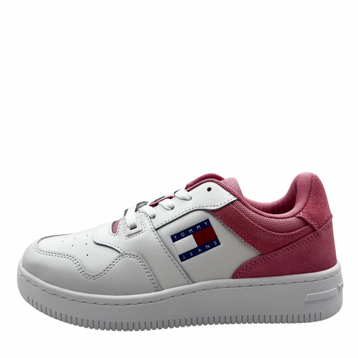 Tommy Jeans White and Pink Trainers