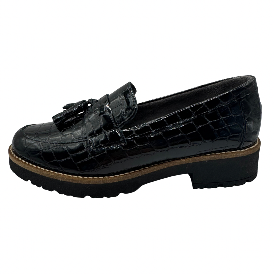 Pitillos Black Patent Loafers