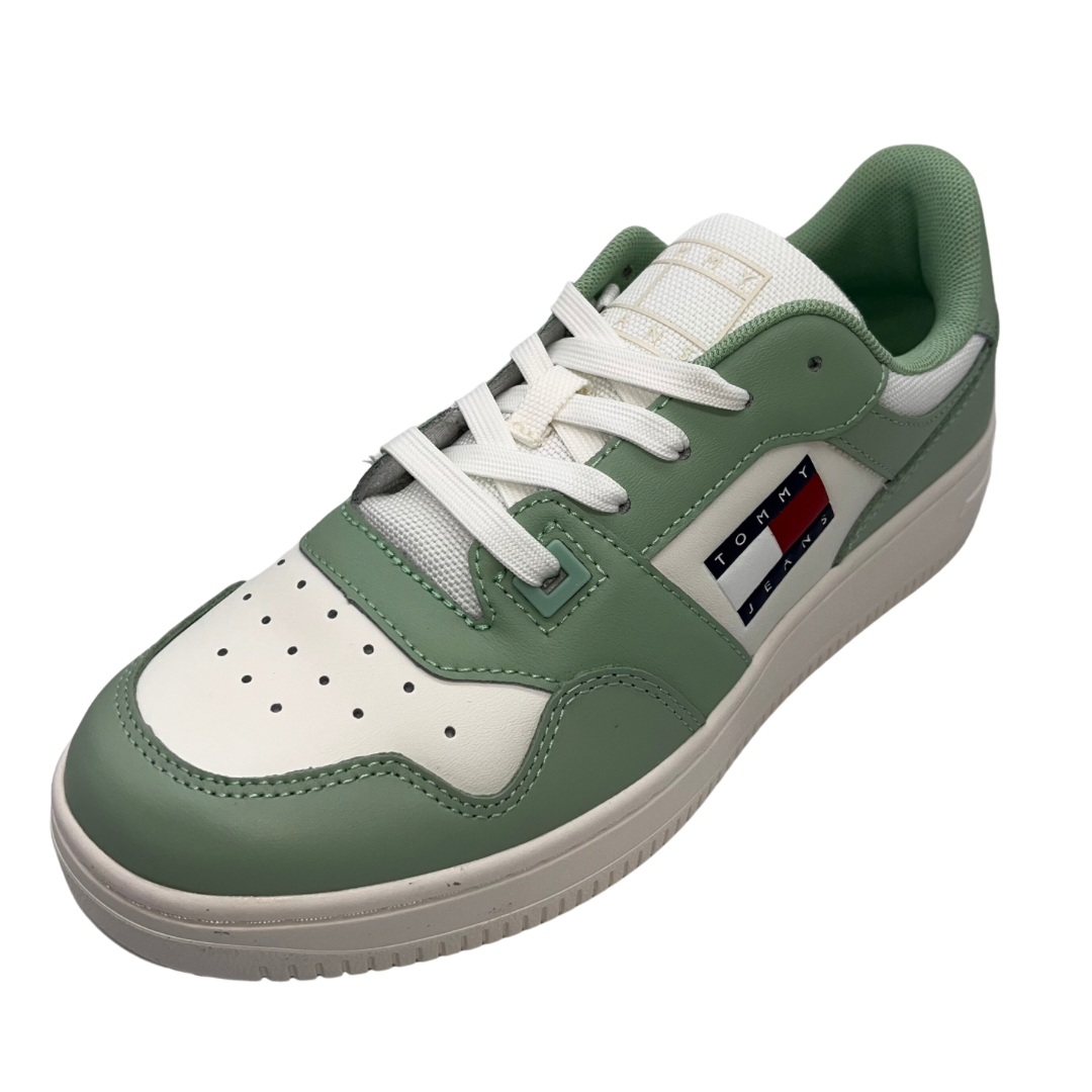 Tommy Jeans Green and White Trainers